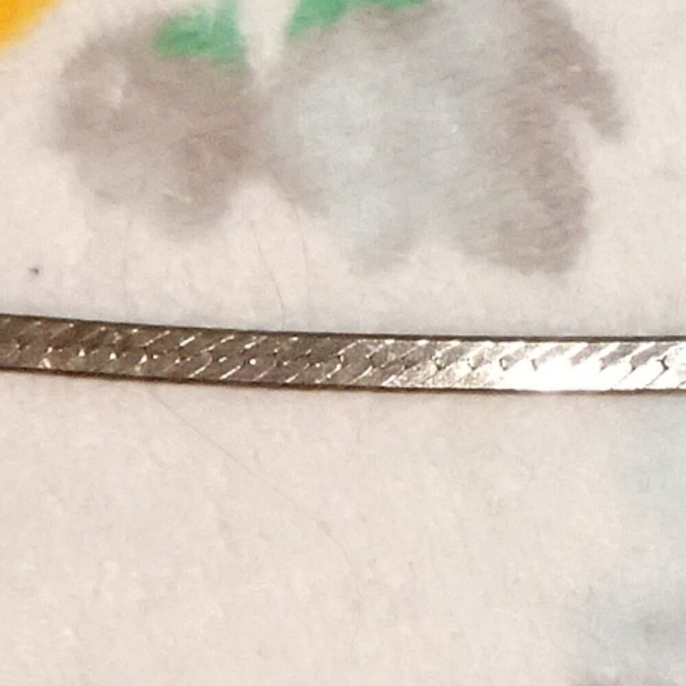 Silver herringbone bracelet